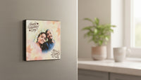 Music Box photo magnet on a fridge in a modern kitchen