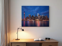 Memory Metal print — city skyline, wall-mounted