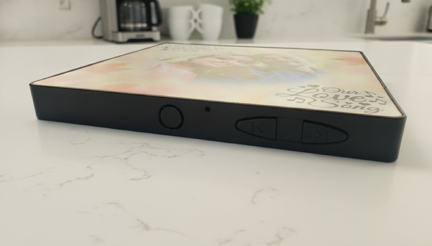 Music Box controls — play, skip and volume buttons