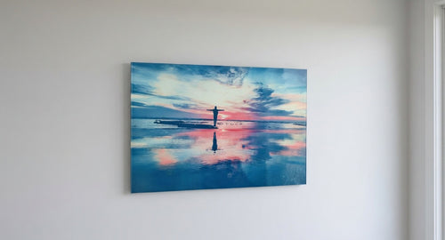 Memory Glass — beach-sunset, flush wall-mount