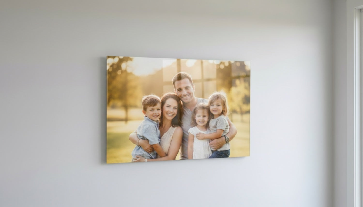 Memory Glass — family photo, flush wall-mount