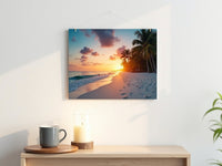 Memory Metal print — tropical beach, wall-mounted