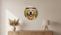 Memory Wood round plaque — pet photo